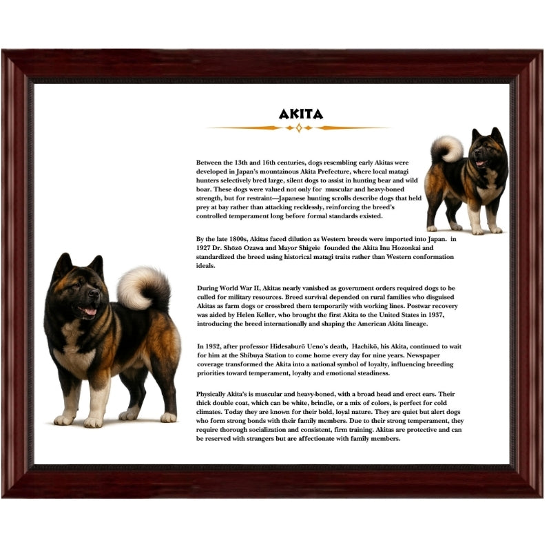 Heritage History Portrait Collection-Pure Dog Breeds Display of a Doberman Pinscher Heritage History Portrait in a 16x20 black frame held by a woman mockup