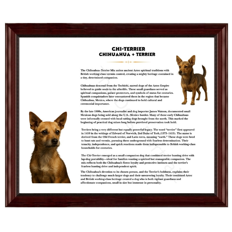 Chi-Terrier (Chihuahua+Terrier)-Heritage History Dog Breed Portrait
