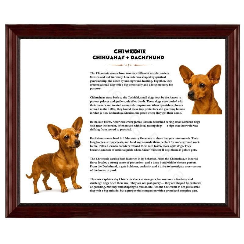  Chiweenie (Chihuahua + Dachshund)-Heritage History Dog Breed Portrait