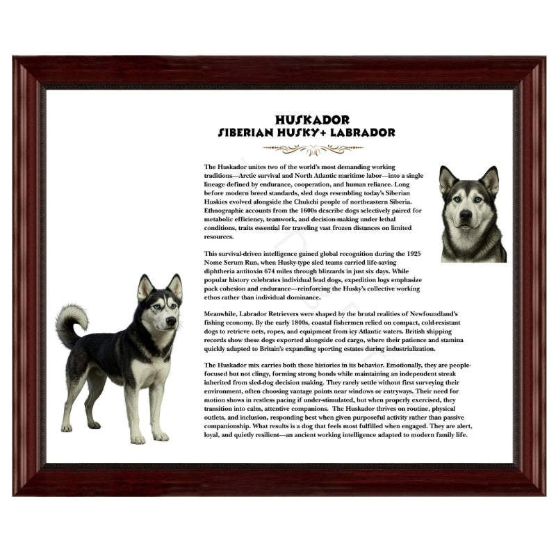 Huskador (Siberian Husky + Labrador)-Heritage History Dog Breed Portrait
