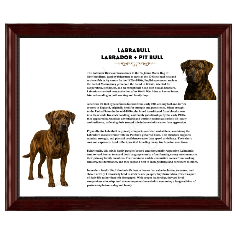 Labrabull (Labrador + Pitbull)-Heritage History Dog Breed Portrait

