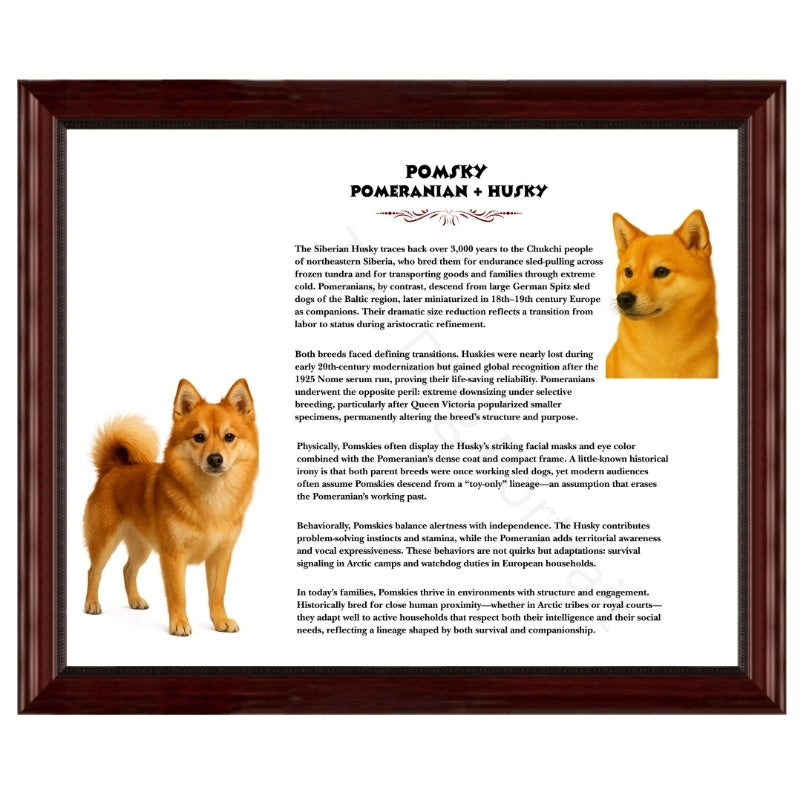  Pomsky (Pomeranian + Husky)-Heritage History Dog Breed Portrait
