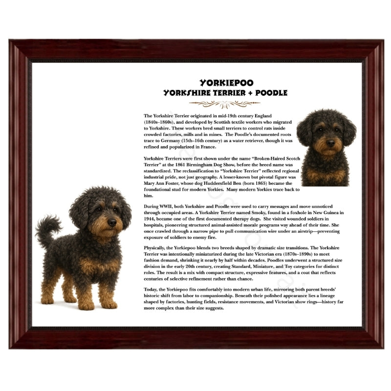 Yorkiepoo (Yorkshire Terrier + Poodle)-Heritage History Dog Breed Portrait
